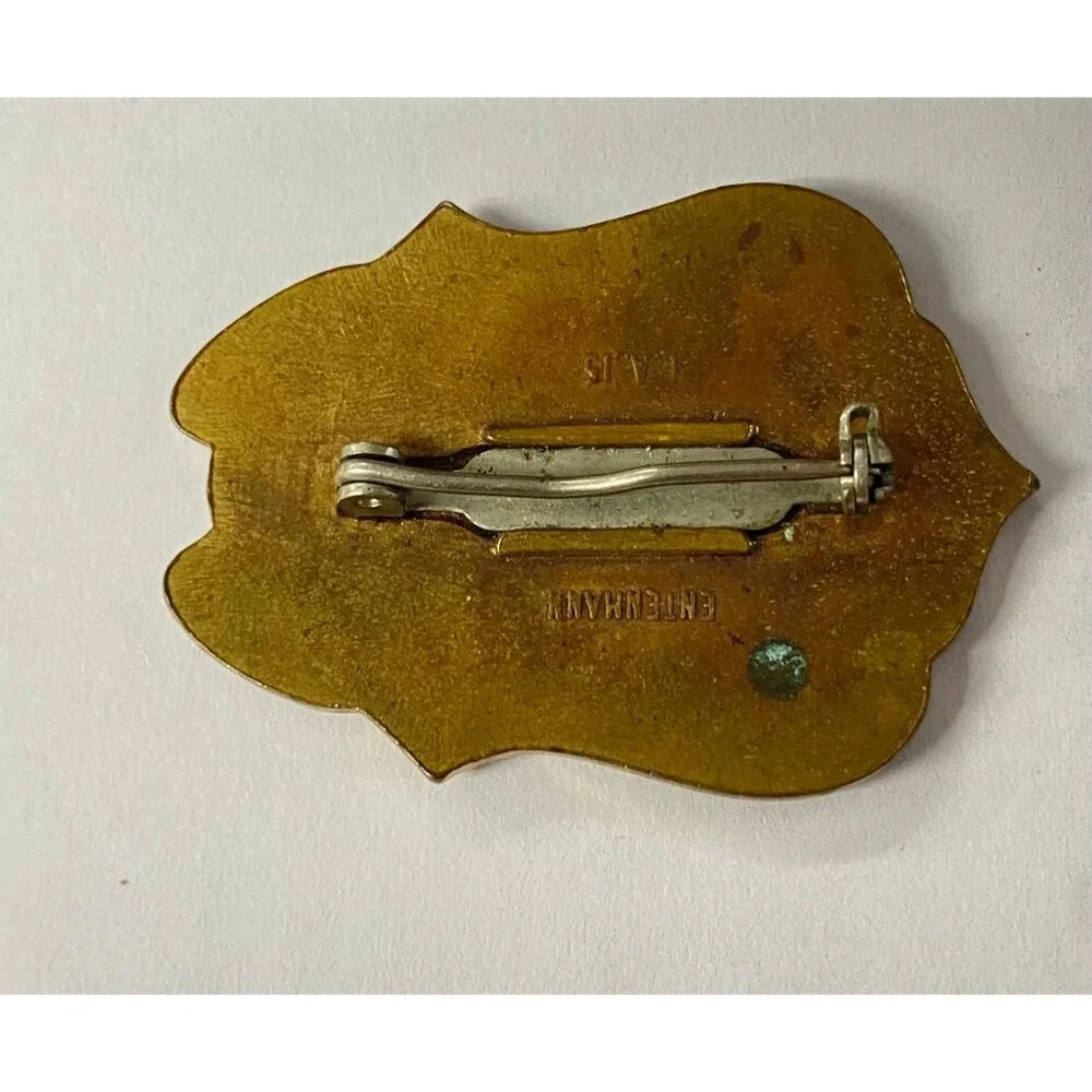 Anaheim Junior Firefighter California Badge Pin Brooch Gold Tone Shield Entenman